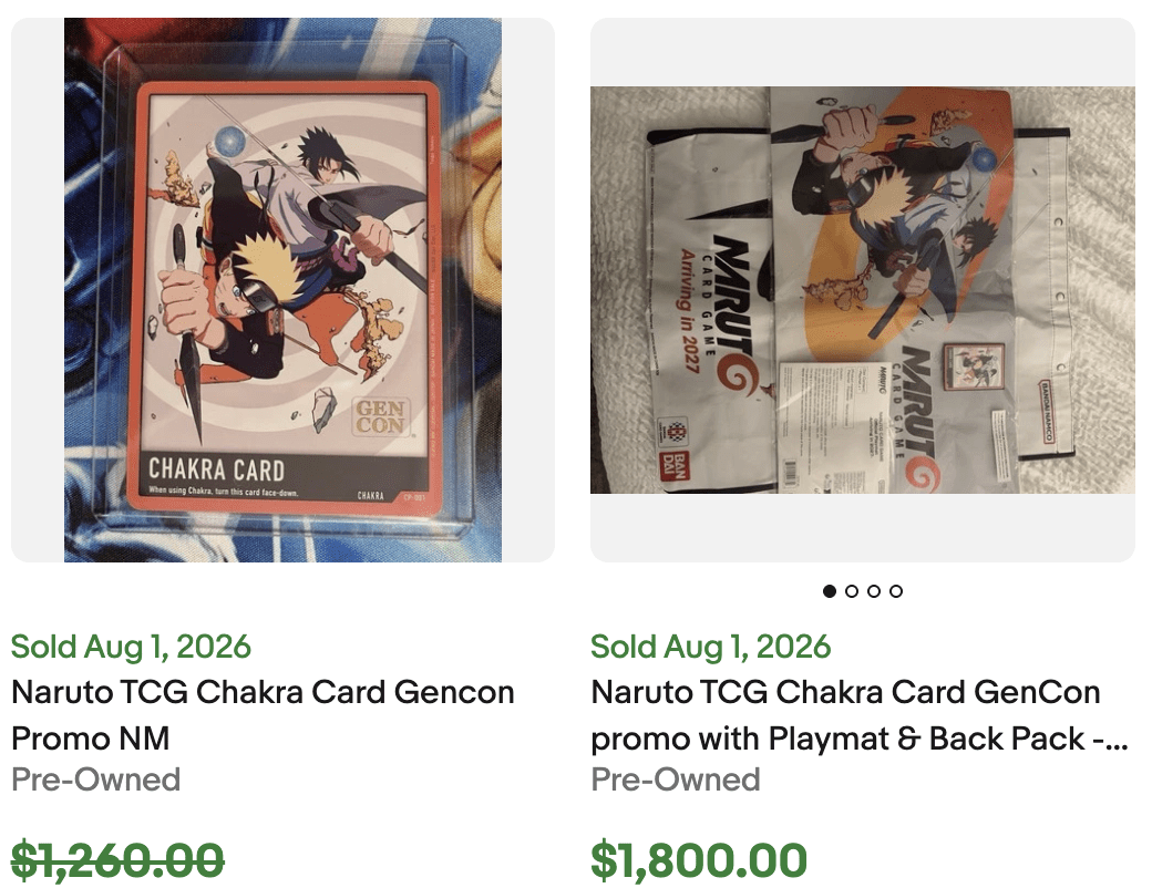 Naruto Chakra Promo Card for Sale