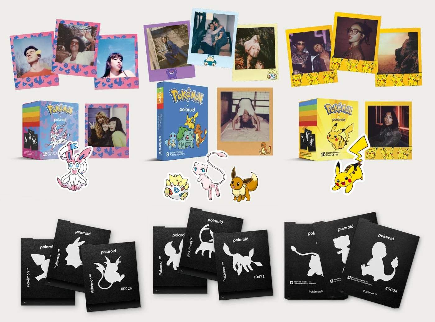 Polaroid Pikachu Sylveon Pokeball Darkslide Film