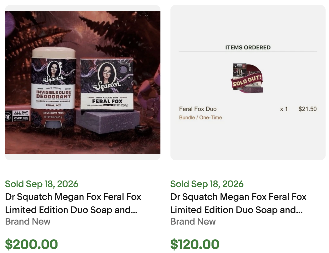 Dr Squatch Megan Fox for Sale
