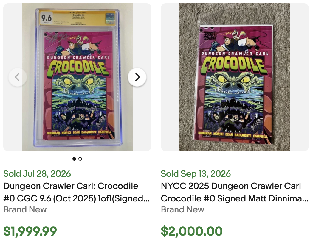 Signed Dungeon Crawler Carl Comic for Sale