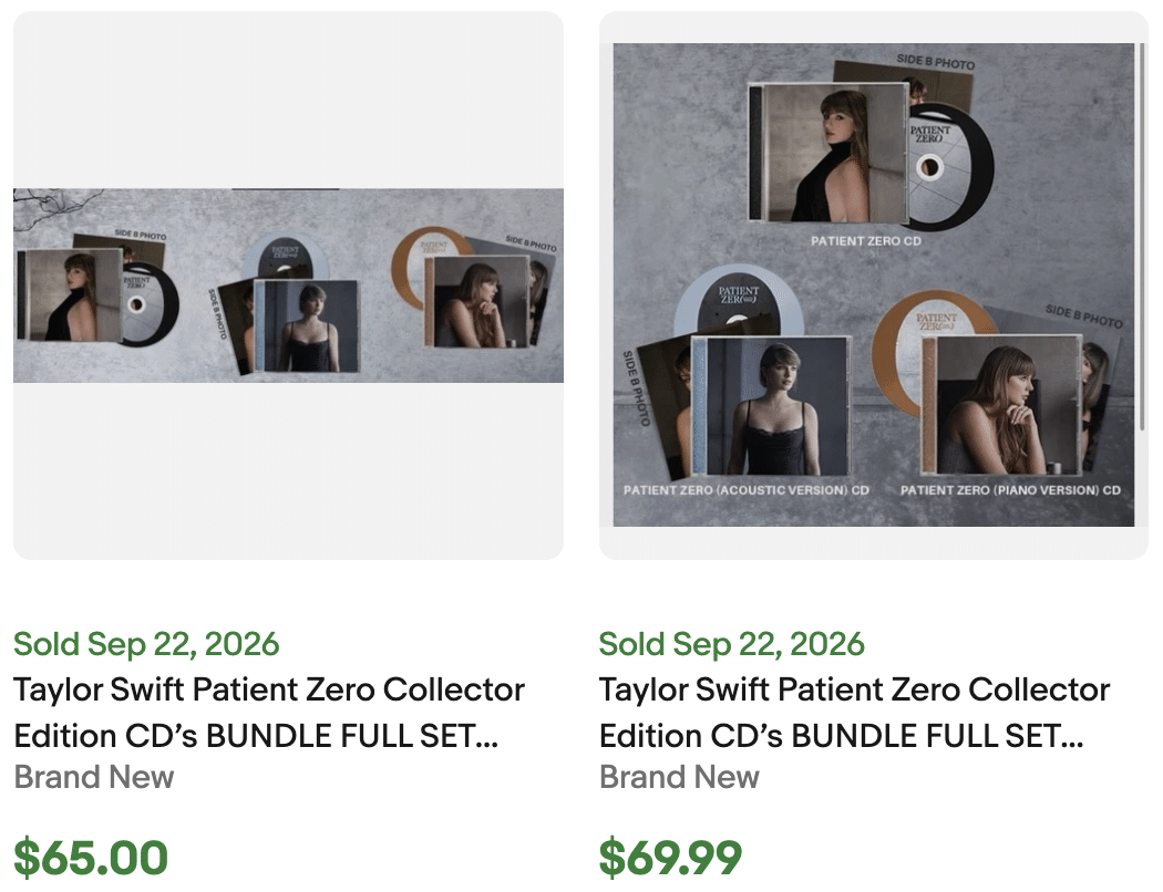 Taylor Swift Patient Zero for Sale