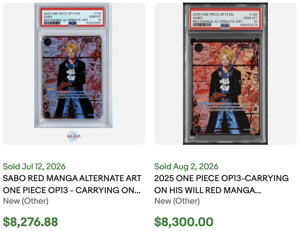 One Piece PSA 10 Sabo for Sale