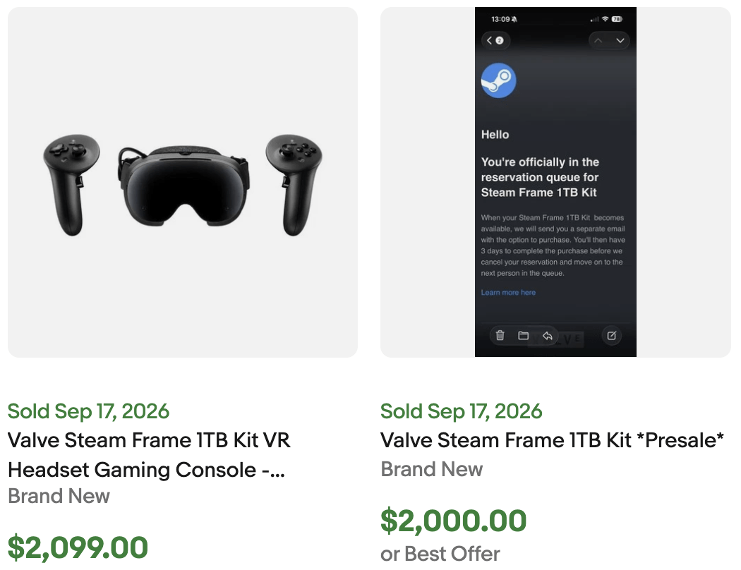 Steam Frame VR Headset for Sale