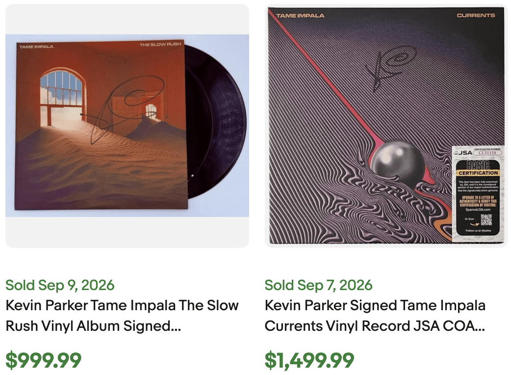 Tame Impala Signed Vinyl for Sale