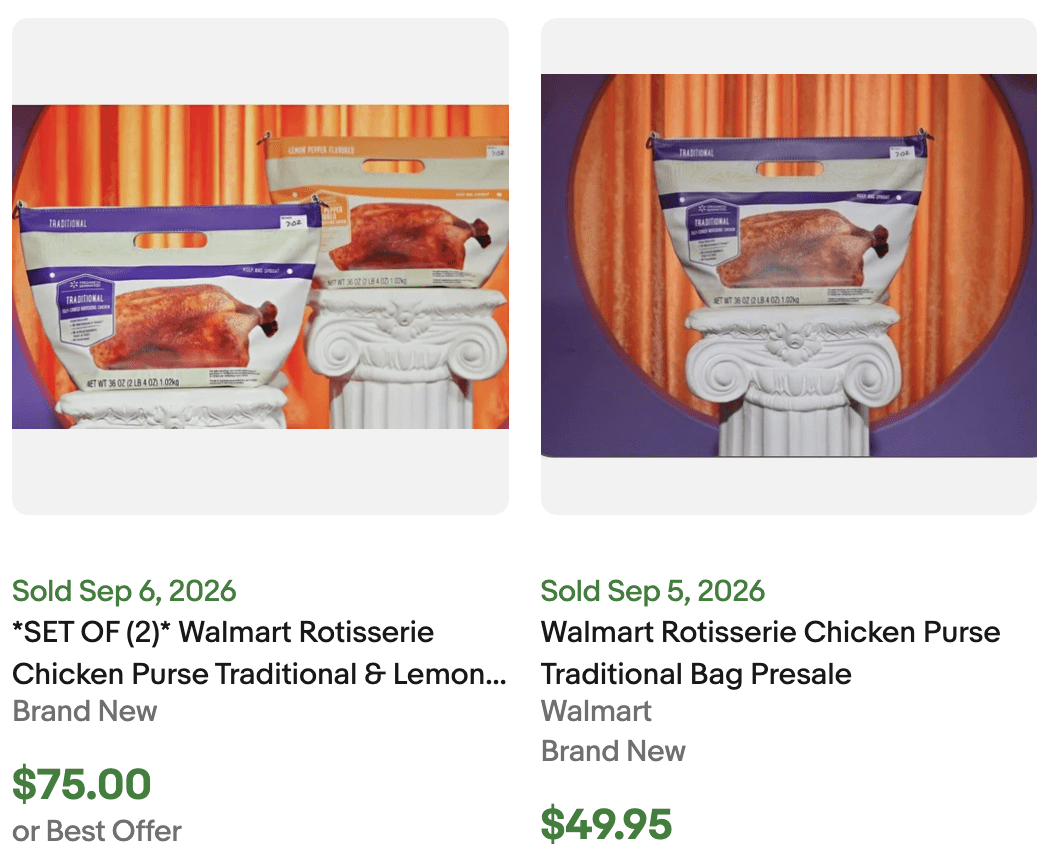 Walmart Rotisserie Chicken Purse for Sale