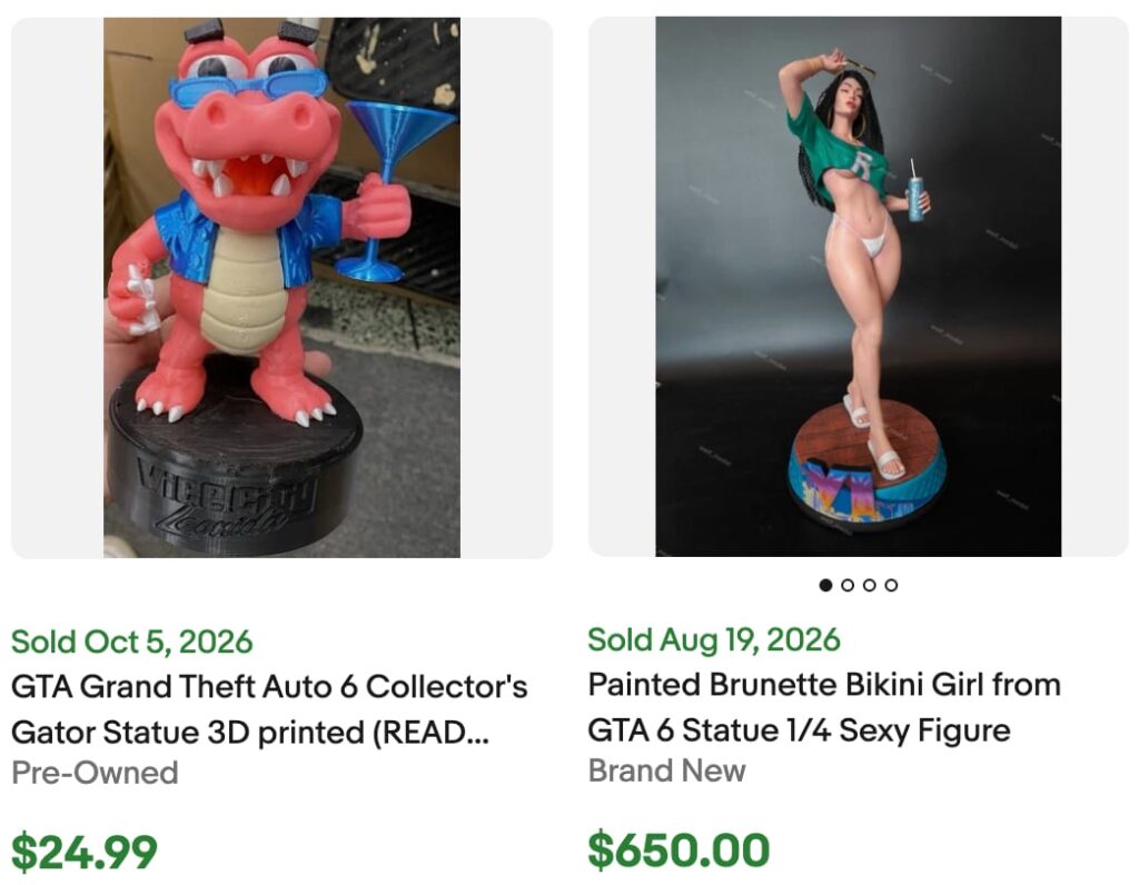 In These Words Racy GTA 6 Fans Are Buying Handmade Statues on eBay - Resell Calendar